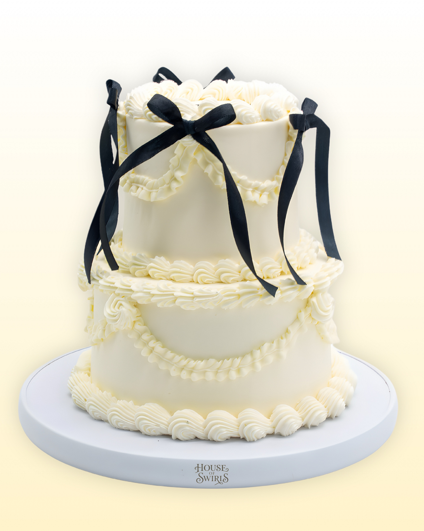 2-Tier Vintage Ribbon Cake