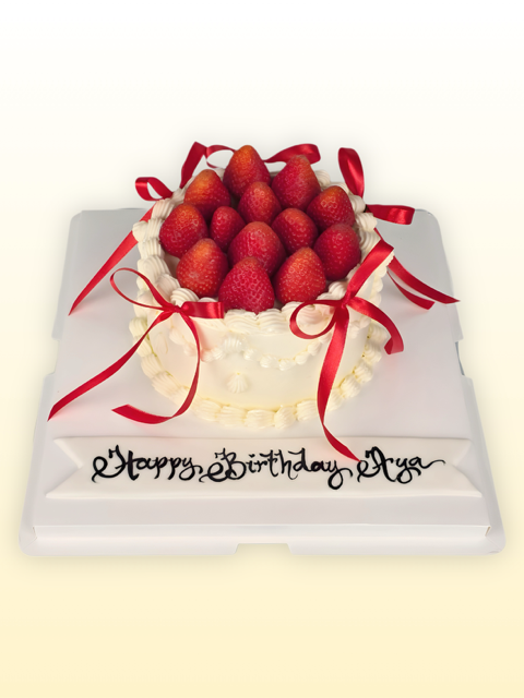 Vintage Strawberry Ribbon Cake