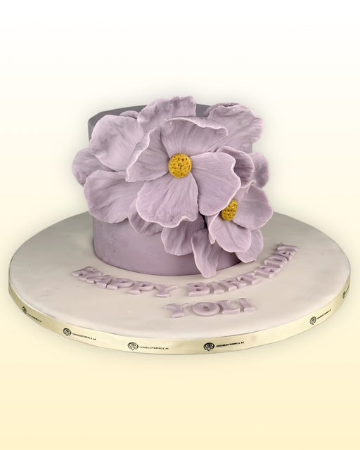 Elegant Purple Flower Cake