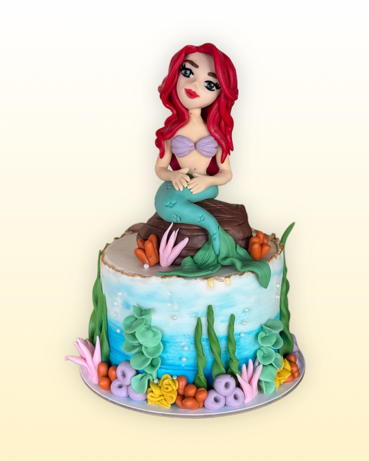 Red Mermaid Cake
